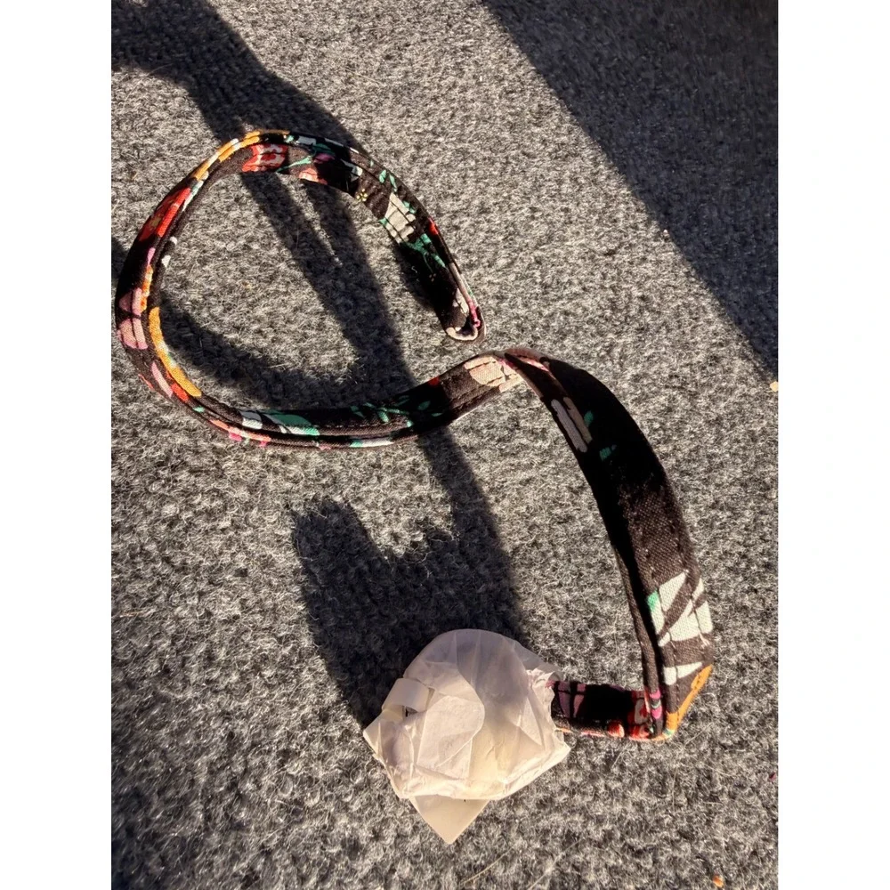Vera Bradley Tangerine Twist Lanyard Floral Black ID Key Holder 24166-R45 NWT